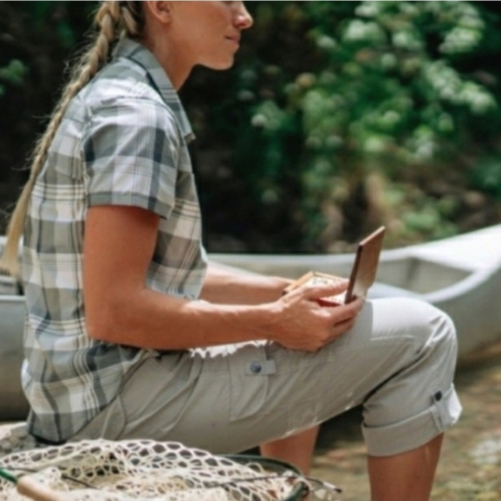 Kuhl Splash Tan Cargo Hiking Pants Roll Up Hem Ankle Women's Size 8 Regular - Picture 15 of 15